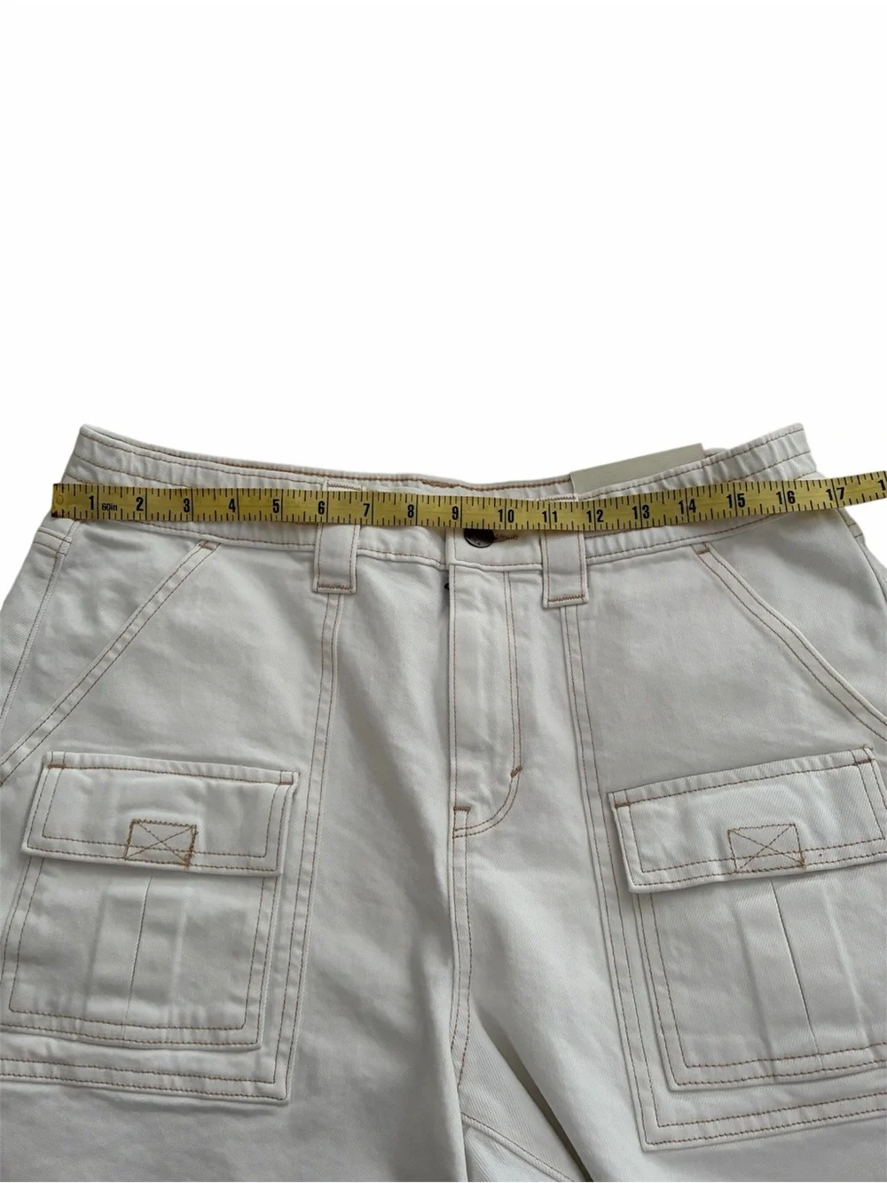 A.N.A High‑Rise Midi Shorts – White Denim– Size 12 – NWT - Picture 10 of 11